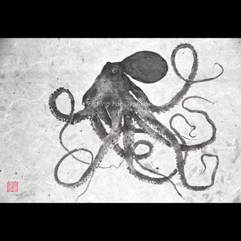 Strutting Octopus Reproduction gyotaku