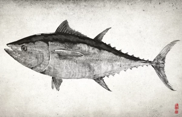 Bluefin Tuna "Hon Maguro" Reproduction gyotaku