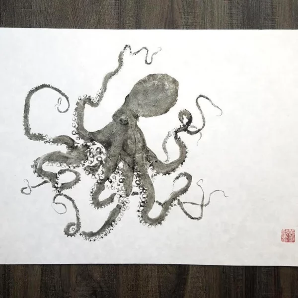 Octopus "Basket Star" Reproduction gyotaku