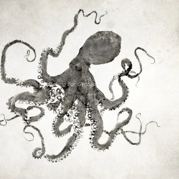 Brittle Star Octopus Reproduction gyotaku
