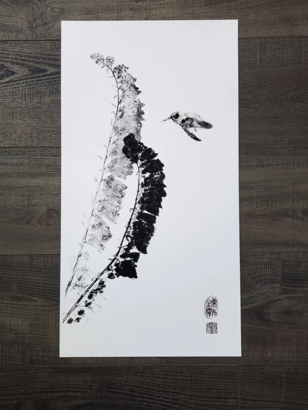 Hummingbird #1 gyotaku