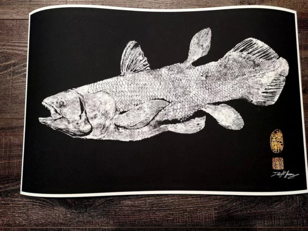 Coelacanth 'Living Fossil' Reproduction gyotaku