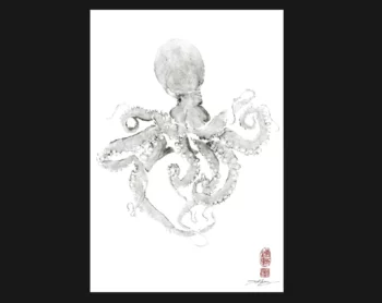 Octopus Repduction gyotaku