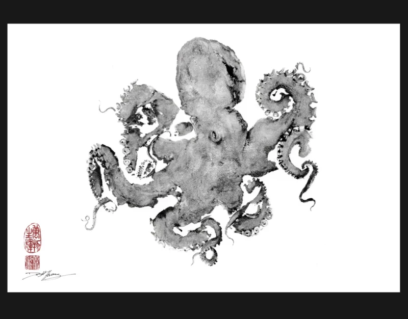 Venetian Octopus Reproduction gyotaku