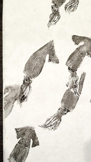 "Current of Squid" gyotaku