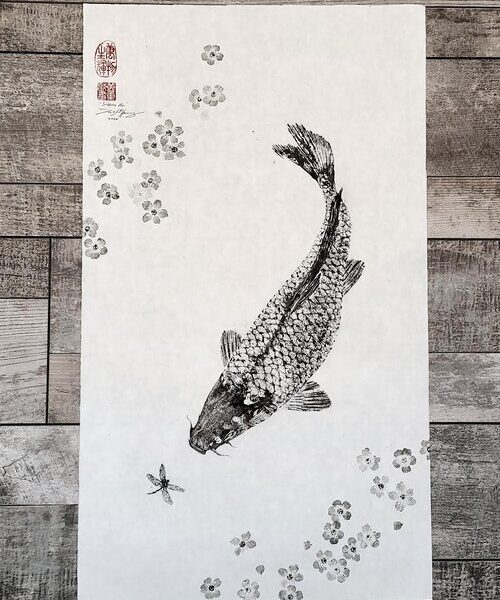 koi fish gyotaku