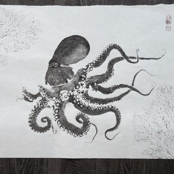 Gyotaku fish art octopus