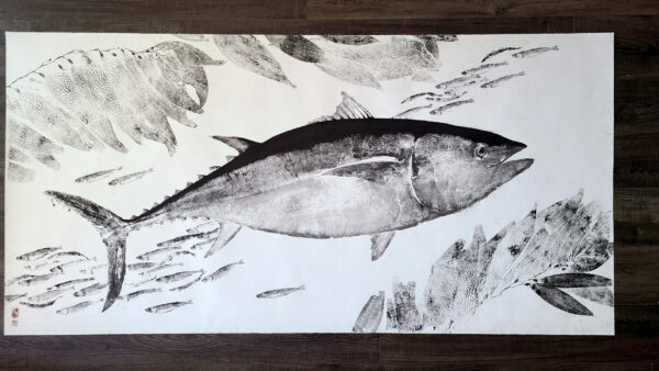 Bluefin Tuna Kelp Anchovies gyotaku