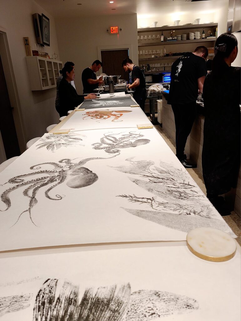 Demonstration and a light workshop for the crew at Michelin Two Star restaurant JONT in Washington D.C. In the process of creating an original piece for their hallway. Photos to come!